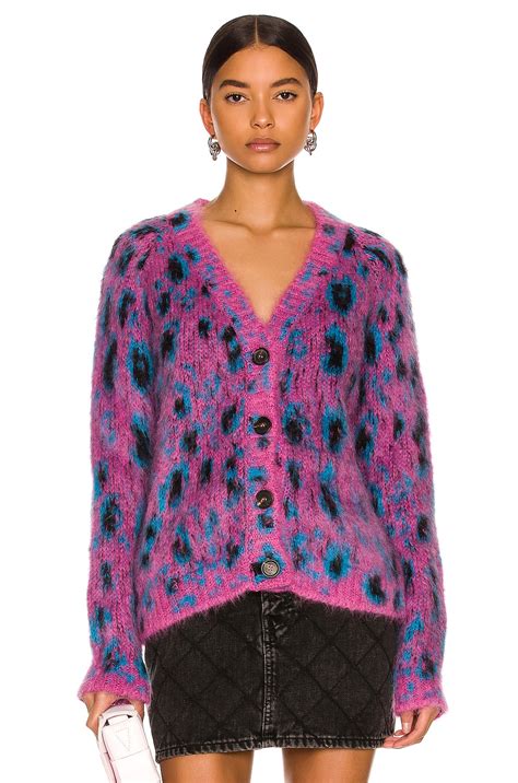 miu miu cardigan leopard|Miu Miu Leopard Cardigan in Orchidea .